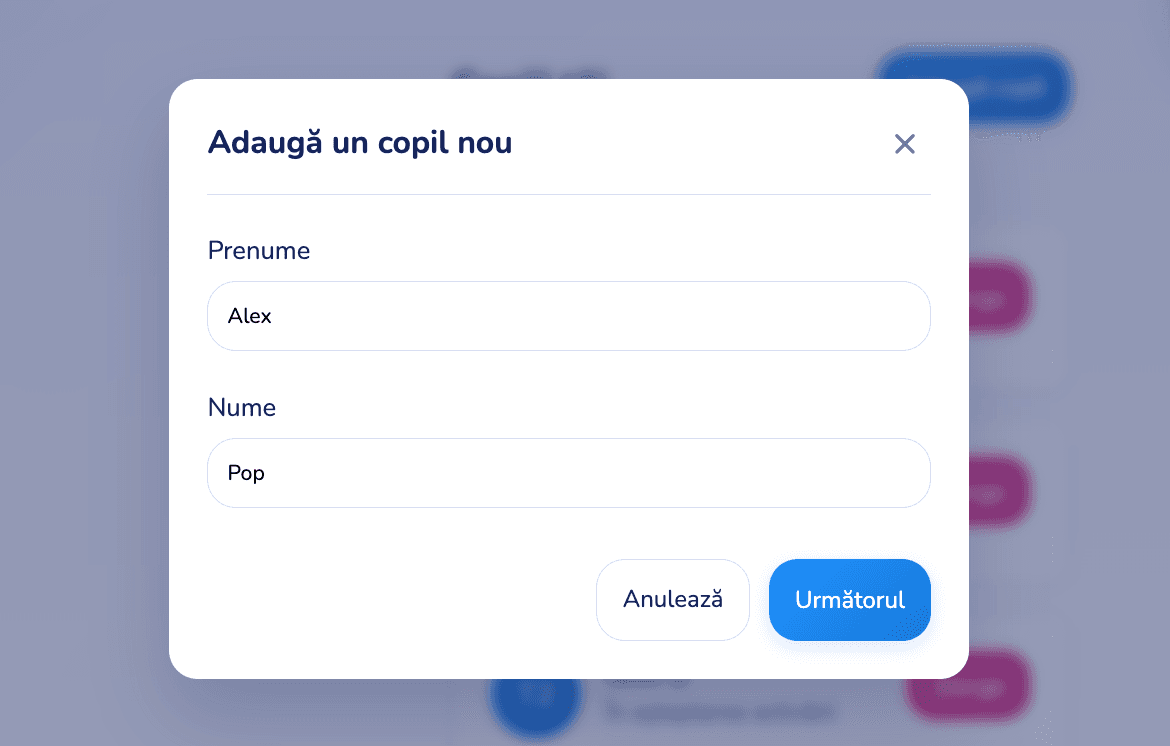 Captură din portalul de părinte cu activarea accesului pentru elev